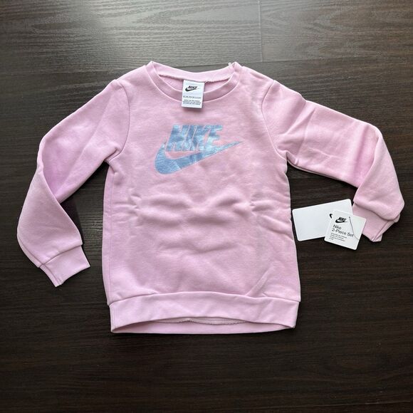 Nike Futura Stack Long Sleeve Pullover Fleece & Leggings Girls 2pc Set 4T 3-4Yrs - Picture 2 of 9